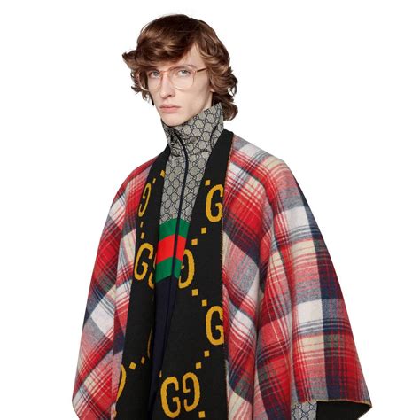 gucci wool poncho|Gucci poncho black.